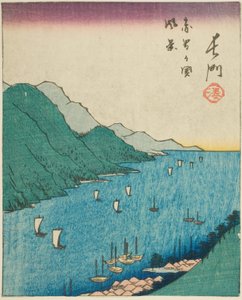 Nagato, Abschnitt des Blattes Nr. 15 aus der Serie "Ausschnittbilder der Provinzen (Kunizukushi harimaze zue)" von Utagawa Hiroshige