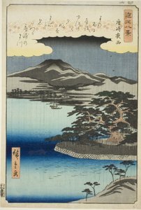 Nachtregen in Karasaki, aus der Serie "Acht Ansichten von Omi" von Utagawa Hiroshige