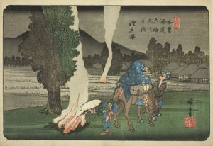 Nr. 19: Karuizawa, aus der Serie "Neunundsechzig Stationen des Kisokaido (Kisokaido rokujukyu tsugi no uchi)" von Utagawa Hiroshige