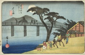 Nr. 28: Nagakubo, aus der Serie "Neunundsechzig Stationen des Kisokaido (Kisokaido rokujukyu tsugi no uchi)"