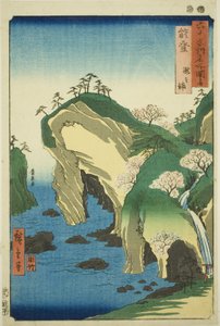 Provinz Noto: Bucht der Wasserfälle, aus der Serie "Berühmte Orte in den sechzig Provinzen" von Utagawa Hiroshige