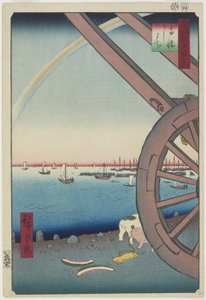 Ochsenmarkt in Takanawa, April 1857 von Utagawa Hiroshige
