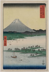 Kiefernhaine von Miho in Suruga, aus der Serie Sechsunddreißig Ansichten des Berges Fuji, 1858 von Utagawa Hiroshige