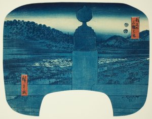 Sanjo-Brücke (Sanjo Ohashi), aus der Serie "Berühmte Orte in Kyoto (Miyako meisho)" von Utagawa Hiroshige