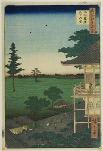 Sazai-Halle des Fünfhundert-Rakan-Tempels, aus der Serie "Hundert berühmte Ansichten von Edo"