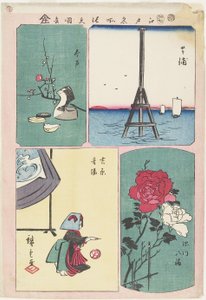 Shibaura, Fukagawa-Schrein, Frühling in Yoshiwara, Imado, Juli 1857