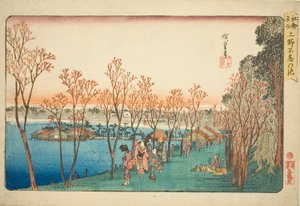 Shinobazu-Teich in Ueno, aus der Serie "Berühmte Orte in Edo"