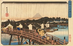 Regen am Nihonbashi-Brücke, 1832-34