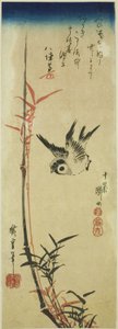Spatz und Bambus von Utagawa Hiroshige