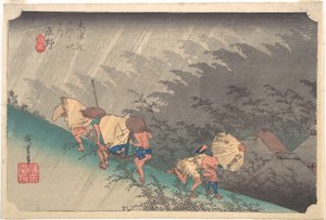 Plötzlicher Regenschauer in Shōno von Utagawa Hiroshige