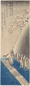 Sumida-Fluss im Schnee, aus der Serie "Berühmte Orte in Edo in den vier Jahreszeiten" von Utagawa Hiroshige