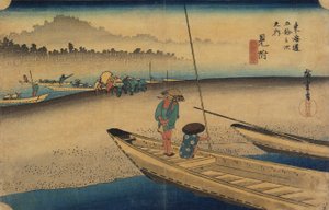 Blick auf den Tenryu-Fluss, Mitsuke, ca. 1833