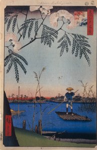 Der Ayase-Fluss und Kanegafuchi, Einhundert berühmte Ansichten von Edo, 1856-1858