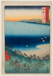 Der Strand von Takashi in der Provinz Izumi, aus der Serie „Berühmte Orte in den sechzig Provinzen“