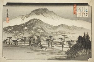 Die Abendglocke in Miidera, aus der Serie "Acht Ansichten der Provinz Omi" von Utagawa Hiroshige