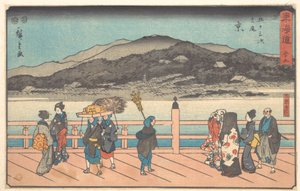 Die große Brücke von Sanjō, aus der Serie Die Tōkaidō-Straße: Die dreiundfünfzig Stationen von Utagawa Hiroshige
