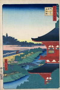 Die Pagode im Zojoji-Tempel in Akabane (Hundert berühmte Ansichten von Edo)