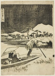 Der Sumida-Fluss im Winter (Fuyu, Sumidagawa), aus der Serie "Ansichten der vier Jahreszeiten an berühmten Orten (Meisho shiki no nagame)"