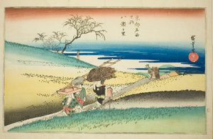 Das Dorf Yase (Yase no sato) aus der Serie "Berühmte Orte in Kyoto (Kyoto meisho no uchi)" von Utagawa Hiroshige