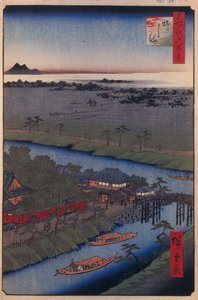 Die Insel Yanagishima, Hundert berühmte Ansichten von Edo, 1856-1858