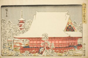 Jahresendmarkt am Kinryuzan-Tempel in Asakusa (Asakusa Kinryuzan toshi no ichi), aus der Serie "Berühmte Orte in der östlichen Hauptstadt (Toto meisho)" von Utagawa Hiroshige