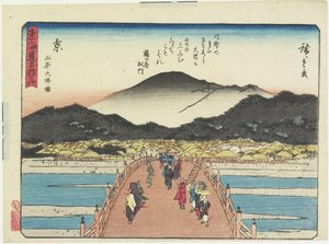 Ansicht der Sanjo-Brücke in Kyoto, 1837-1844