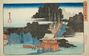 Besuch des Fudo-Tempels in Meguro, aus der Serie "Berühmte Orte in Edo" von Utagawa Hiroshige