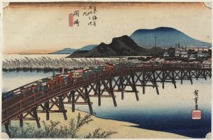 Yahagi-Brücke, Okazaki, ca. 1833