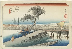 Yokkaichi – Mie Fluss, ca. 1833 von Utagawa Hiroshige