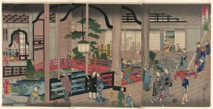Das Innere des Gankiro in Yokohama (Yokohama Gankiro mikomi no zu) von Utagawa Hiroshige II