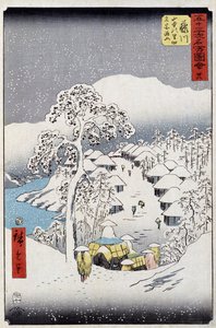 Charaktere im Schnee, Japan - Japanischer Druck von Hiroshige Utagawa - 19. Jahrhundert von Utagawa II Hiroshige