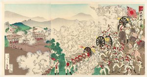 Het kleine gevecht in Seoul, Korea von Utagawa Kokunimasa