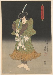 Schauspieler barfuß und mit Schwert von Utagawa Kunisada (I)