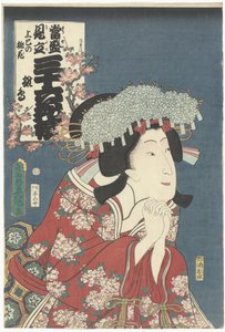 Hinadori und Pfirsichblüte (Zeitgenössische Verweise auf die 36 Dichter) von Utagawa Kunisada (I)