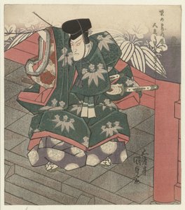Mann am Eingang eines Tempels von Utagawa Kunisada (I)