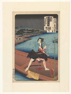 Shirai Gonpachi begeht Selbstmord auf einem Boot von Utagawa Kunisada (I)