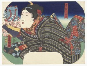 Frau mit Wasserkrügen von Utagawa Kunisada (I)