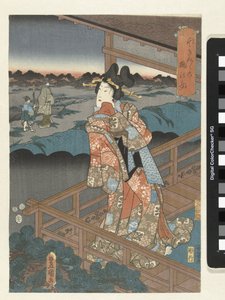 Frau auf Balkon von Utagawa Kunisada (I)