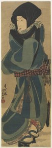 (Frau im Umhang und Kapuze), ca. 1830-1844 von Utagawa Kunisada