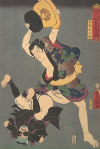 Zeitgenössische Darstellung eines Schurken: Kinezumi Kichigoro, 19. Jahrhundert von Utagawa Kunisada