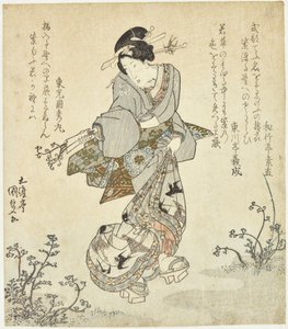 Frau bei der Farnernte von Utagawa Kunisada