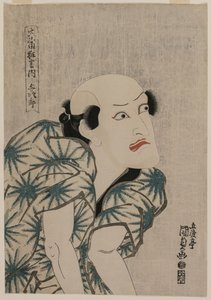 Nakamura Utaemon III als Affentrainer Yojiro aus der Serie Berühmte Kabuki-Stücke, Mitte der 1810er von Utagawa Kunisada