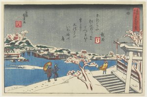 Schnee am Matsuchi-Hügel, 1847-1852 von Utagawa Kunisada
