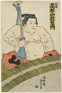 Der Ringer Takaneyama Seiemon vom Higo-Stall, 1830-1844 von Utagawa Kunisada
