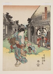 Blick auf Goyu (Farbholzschnitt) von Utagawa Kunisada