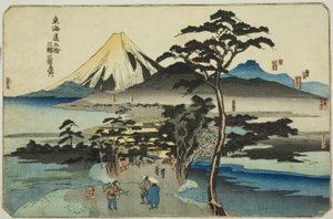 Hara, Yoshiwara und Kanbara, aus der Serie "Berühmte Orte an den dreiundfünfzig Stationen des Tokaido" von Utagawa Kuniyoshi