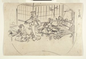 Hataori (Weben am Webstuhl) um 1840