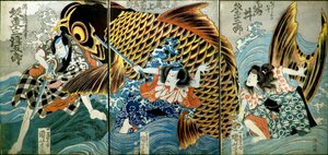 Iwai Kumesaburō II als Katsushika no Ojū von Utagawa Kuniyoshi