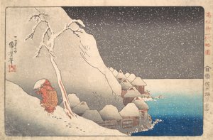 Priester Nichiren im Exil auf der Insel Sado, ca. 1830 von Utagawa Kuniyoshi