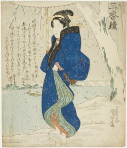 Schnee: Onoe Kikugoro III, aus "Ein Set von Drei (Sanbantsuzuki)"